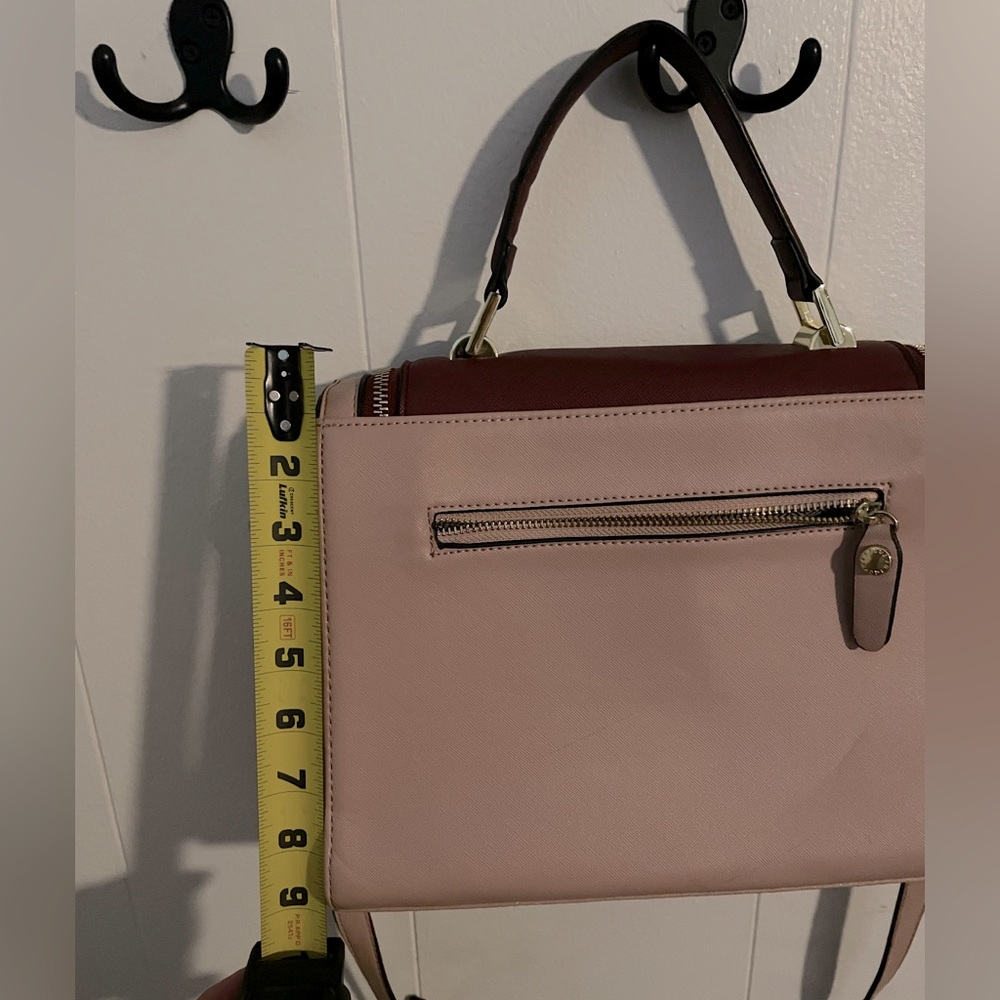 Steve Madden crossbody satchel. Light mauve, pink, and burgundy. - Picture 3 of 6